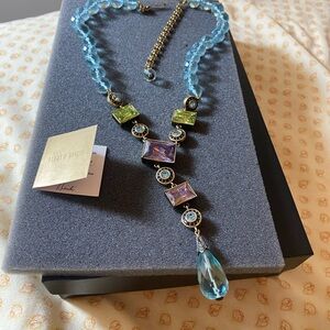 Heidi Daus Multicolor Crystal Necklace NRFB 
12” clasped 4” Extension